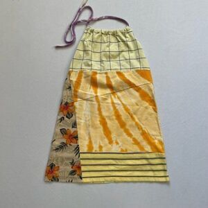 CourtneyCourtney Girls Yellow Tie Dye Dress 7/8 Sleeveless Halter Hearts Upcycle